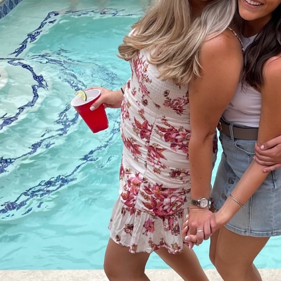 White and pink floral dress - Picture 3 of 4